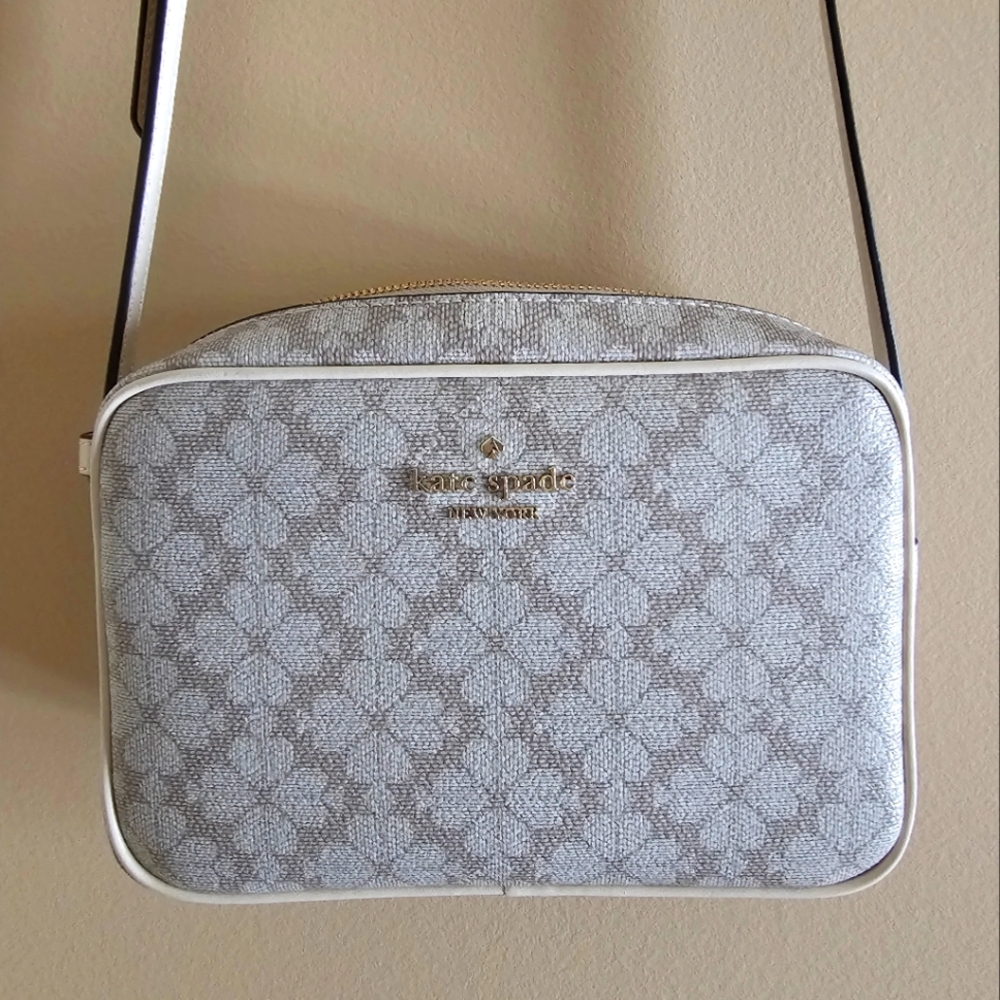 USED Kate Spade Signature Spade Mini Camera Bag - Dark Mushroom Cap Multi